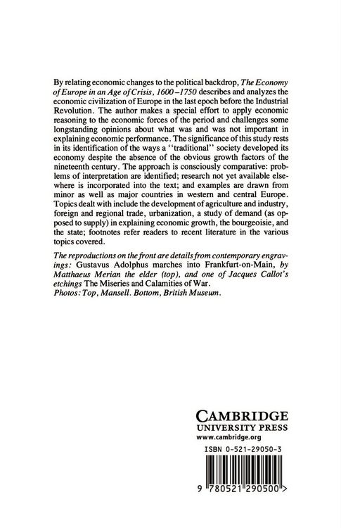 Produktbild: The Economy of Europe in an Age of Crisis, 1600 1750