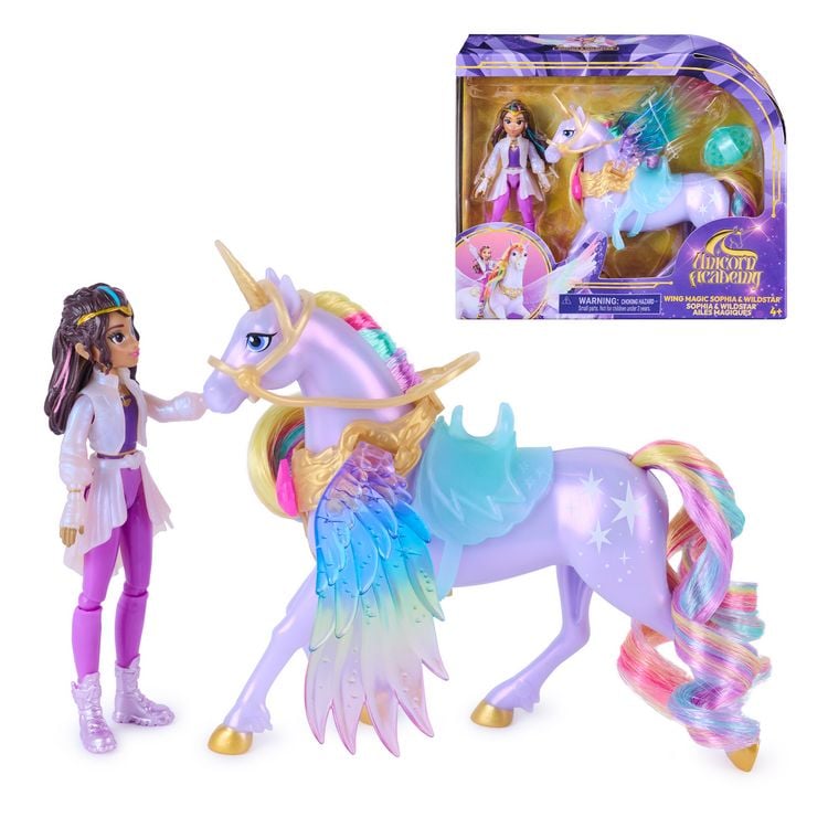Produktbild: Unicorn Academy - Wing Magic Sophia & Wildstar Spielset, Einhorn-und-Puppe-Set mit Fl&uuml;geln, Alicorn mit Reiterin & Zubeh&ouml;r, ab 4 J.