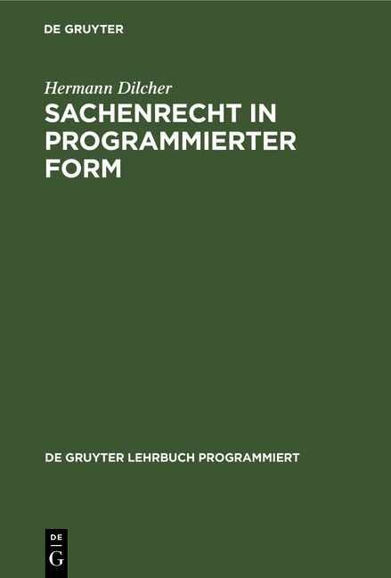 Produktbild: Sachenrecht in programmierter Form