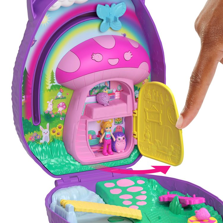 Produktbild: Polly Pocket Mama & Baby Igel Handtaschen-Spielset mit 2 Puppen & 16 Accessoir
