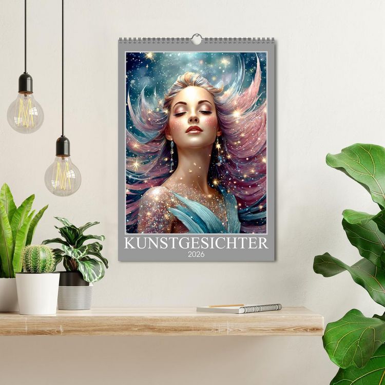 Produktbild: Kunstgesichter (Wandkalender 2026 DIN A3 hoch), CALVENDO Monatskalender