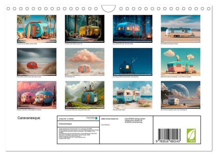 Produktbild: Caravanesque (Wandkalender 2026 DIN A4 quer), CALVENDO Monatskalender