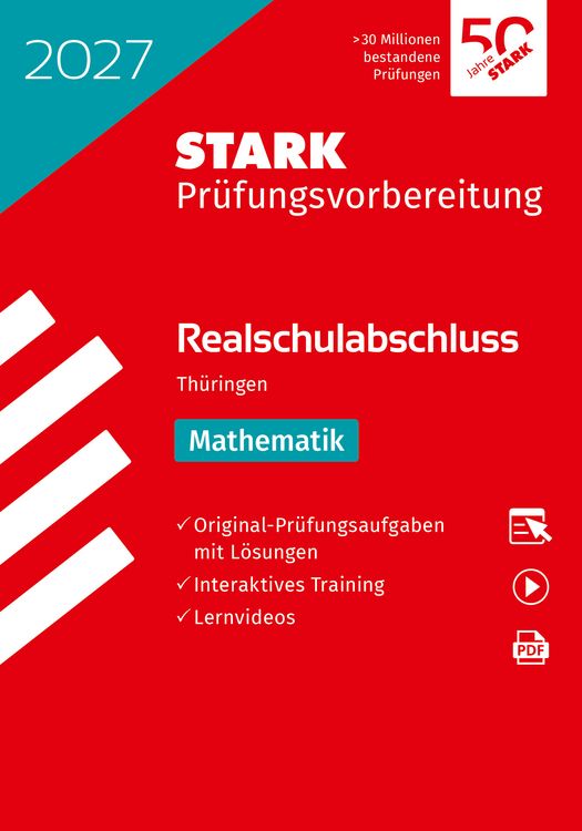 Produktbild: STARK Mathematik - Realschulabschluss 2027 Th&uuml;ringen - Pr&uuml;fungsvorbereitung