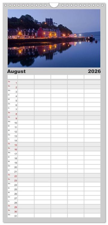 Produktbild: Familienplaner 2026 - Schottland mit 5 Spalten (Wandkalender, 21 x 45 cm) CALVENDO