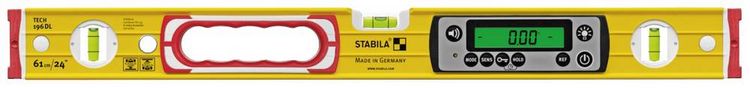 Produktbild: Stabila TECH 196 DL 19829 Digitale Wasserwaage mit Rutschstopper, inkl. Tasche 61cm 0.5 mm/m