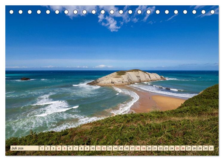 Produktbild: Nordspanien, Meer, endlose Str&auml;nde, Geschichte und Kultur by VogtArt (Tischkalender 2026 DIN A5 quer), CALVENDO Monatskalender