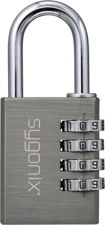 Produktbild: Sygonix SY-6932350 Vorh&auml;ngeschloss 40mm 4-Digit Titanium Grey Zahlenschloss
