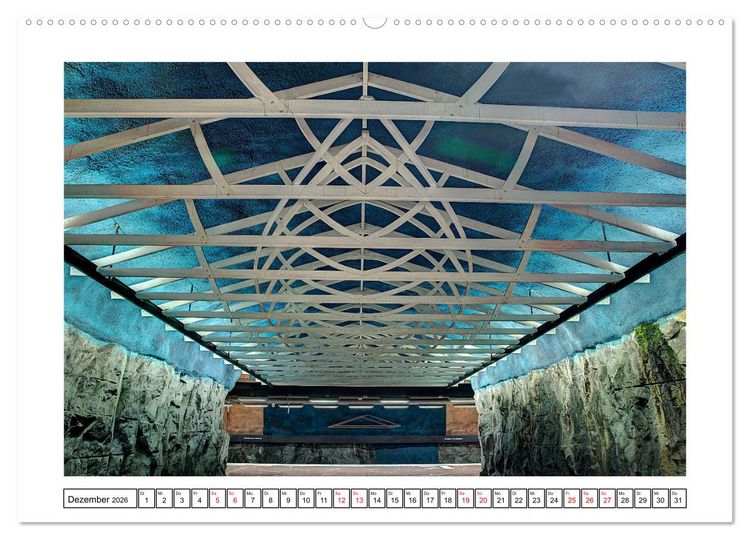 Produktbild: Stockholms Metrostationen - Bunte Meisterwerke im Untergrund (hochwertiger Premium Wandkalender 2026 DIN A2 quer), Kunstdruck in Hochglanz