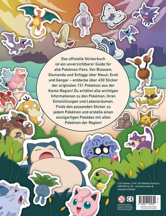 Produktbild: Pok&eacute;mon: Das offizielle Stickerbuch Kanto-Region - Die ersten 151