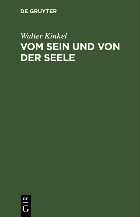 Produktbild: Vom Sein und von der Seele