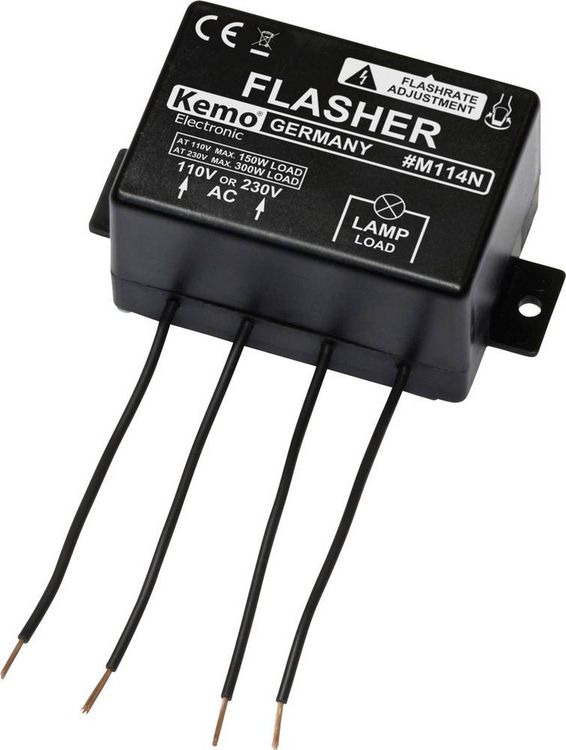 Produktbild: Kemo M114N Blinklicht Bausatz Ausf&uuml;hrung (Bausatz/Baustein): Baustein 110 V/AC, 230 V/AC