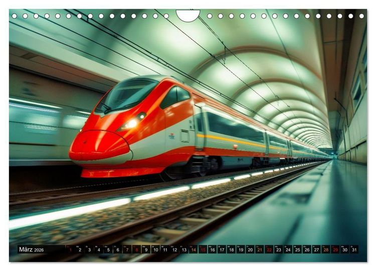 Produktbild: Futuristische Z&uuml;ge (Wandkalender 2026 DIN A4 quer), CALVENDO Monatskalender