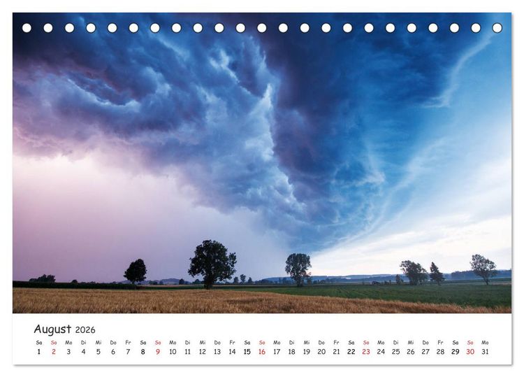 Produktbild: Gewitterwelten (Tischkalender 2026 DIN A5 quer), CALVENDO Monatskalender