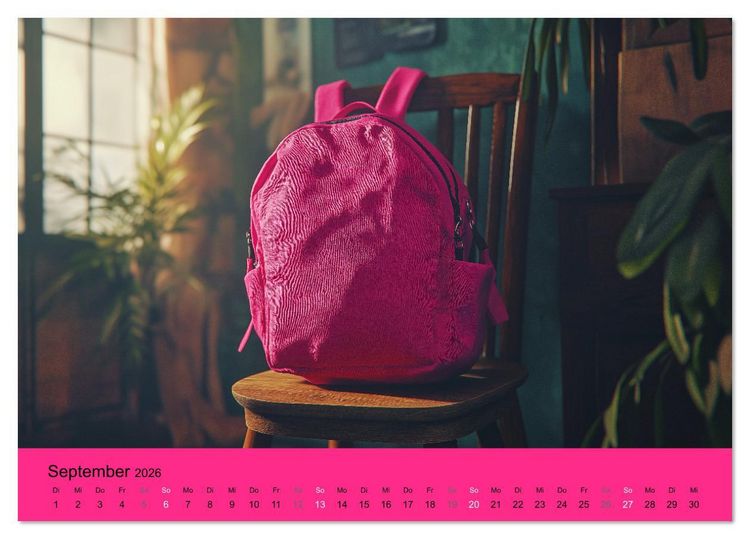 Produktbild: Kalender in PINK (Tischkalender 2026 DIN A5 quer), CALVENDO Monatskalender