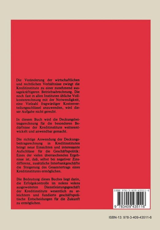 Produktbild: Die Betriebsabrechnung der Kreditinstitute unter besonderer Ber&uuml;cksichtigung der gesetzlichen Bestimmungen