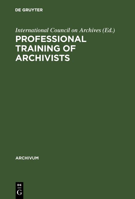 Produktbild: Professional training of archivists