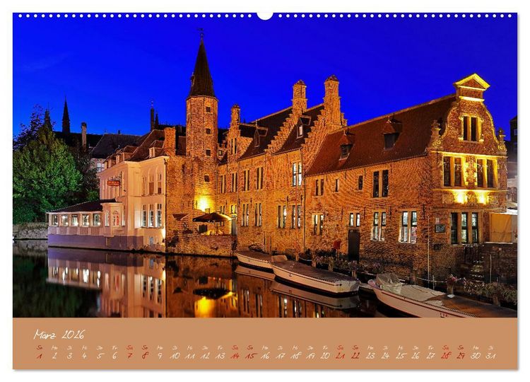 Produktbild: Br&uuml;gge und Gent im Zwielicht (Wandkalender 2026 DIN A2 quer), CALVENDO Monatskalender