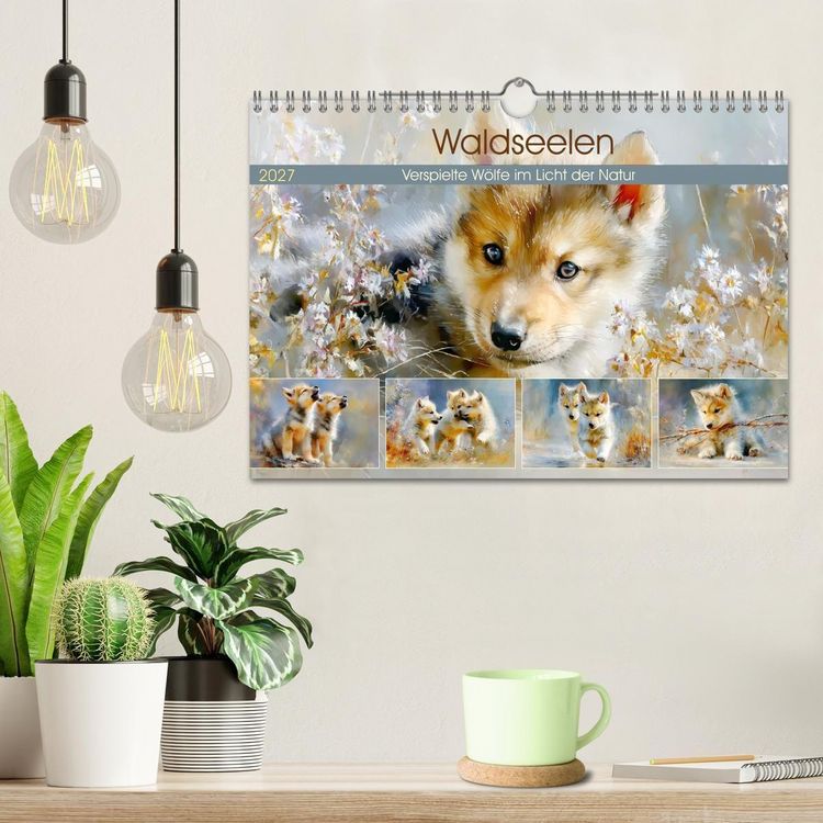Produktbild: Waldseelen. Verspielte W&ouml;lfe im Licht der Natur (Wandkalender 2027 DIN A4 quer), CALVENDO Monatskalender