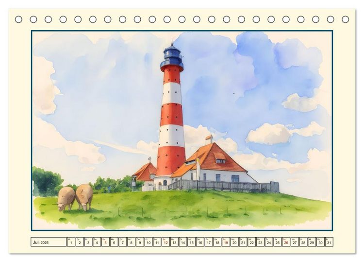 Produktbild: Schleswig-Holsteins Nordseek&uuml;ste (Tischkalender 2026 DIN A5 quer), CALVENDO Monatskalender
