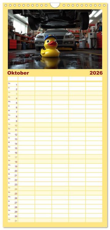 Produktbild: Familienplaner 2026 - Badeenten Kalender - Quietscheenten in der Berufswelt mit 5 Spalten (Wandkalender, 21 x 45 cm) CALVENDO