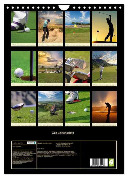 Produktbild: Golf Leidenschaft (Wandkalender 2026 DIN A4 hoch), CALVENDO Monatskalender