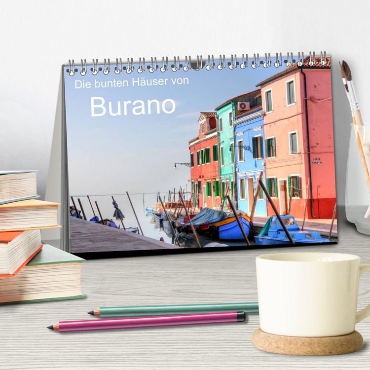 Produktbild: Die bunten H&auml;user von Burano (Tischkalender 2026 DIN A5 quer), CALVENDO Monatskalender