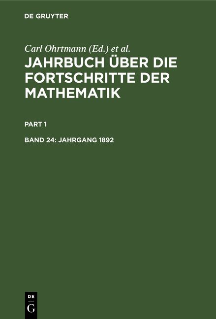 Produktbild: Jahrgang 1892