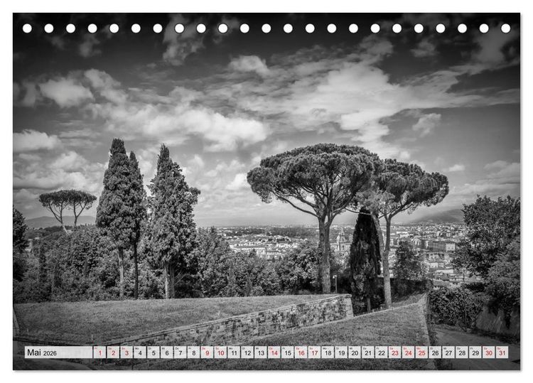 Produktbild: FLORENZ Monochrome Impressionen (Tischkalender 2026 DIN A5 quer), CALVENDO Monatskalender