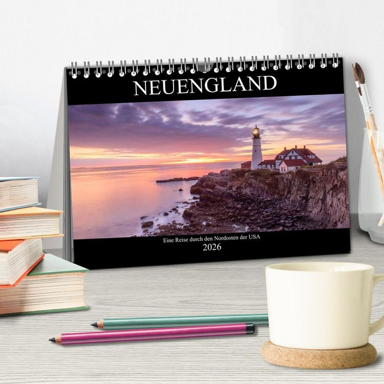 Produktbild: NEUENGLAND - Eine Reise durch den Nordosten der USA (Tischkalender 2026 DIN A5 quer), CALVENDO Monatskalender