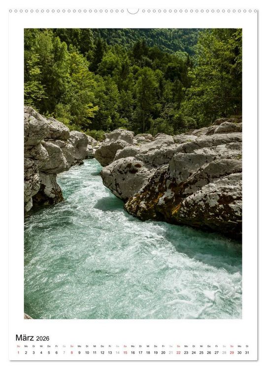 Produktbild: Soca - Sloweniens Smaragdfluss (Wandkalender 2026 DIN A2 hoch), CALVENDO Monatskalender