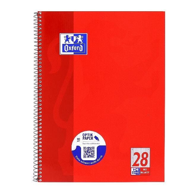 Produktbild: OXFORD Collegeblock A4+ 80 Blatt, kariert mit Rand links und rechts, 90 g/m&sup2;, 4fach gelocht