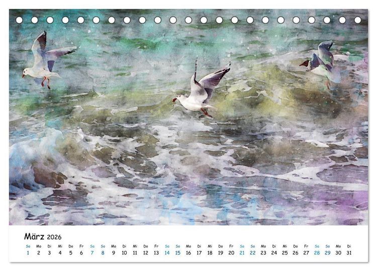 Produktbild: Aquarell Illustrationen vom Dar&szlig; (Tischkalender 2026 DIN A5 quer), CALVENDO Monatskalender