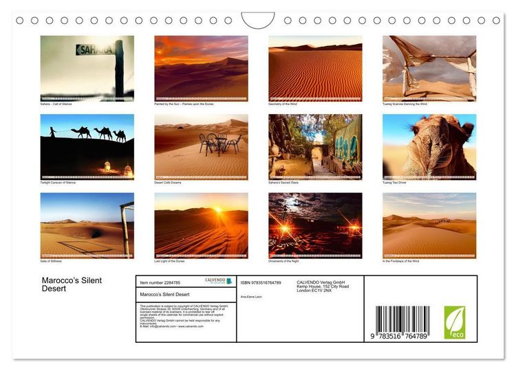Produktbild: Marocco&rsquo;s Silent Desert (Wall Calendar 2027 DIN A4 landscape), CALVENDO 12 Month Wall Calendar