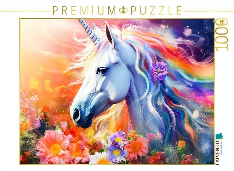 Produktbild: CALVENDO Puzzle Ein Motiv aus dem Kalender Einhorn und coole Spr&uuml;che | 1000 Teile Lege-Gr&ouml;&szlig;e 64x48cm Foto-Puzzle f&uuml;r gl&uuml;ckliche Stunden