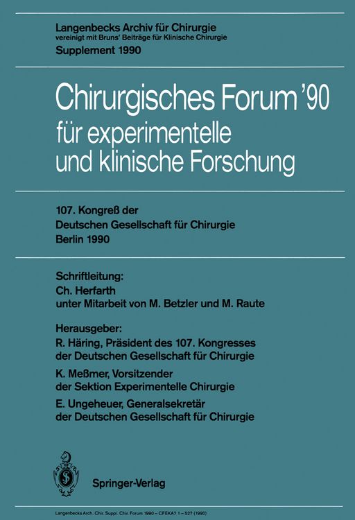 Produktbild: 107. Kongre&szlig; der Deutschen Gesellschaft f&uuml;r Chirurgie Berlin, 17.&ndash;21. April 1990