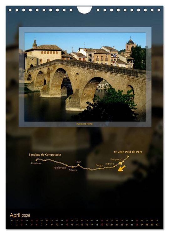 Produktbild: Jakobsweg - Camino Franc&eacute;s (Wandkalender 2026 DIN A4 hoch), CALVENDO Monatskalender