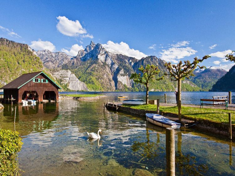 Produktbild: CALVENDO Puzzle Ein Motiv aus dem Kalender Am sch&ouml;nen Traunsee im Salzkammergut | 1000 Teile Lege-Gr&ouml;&szlig;e 64x48cm Foto-Puzzle f&uuml;r gl&uuml;ckliche Stunden