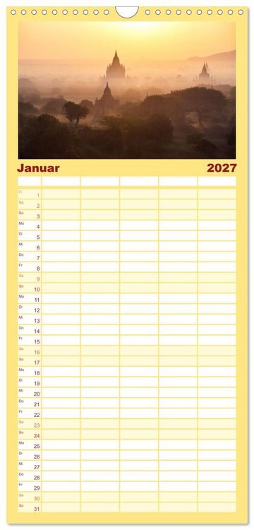 Produktbild: Familienplaner 2027 - Faszinierendes Asien - Eine Kulturreise in den Fernen Osten mit 5 Spalten (Wandkalender, 21 x 45 cm) CALVENDO