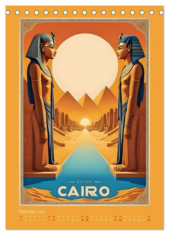Produktbild: City Travel Poster - nostalgische St&auml;dtereise um die Welt (Tischkalender 2026 DIN A5 hoch), CALVENDO Monatskalender