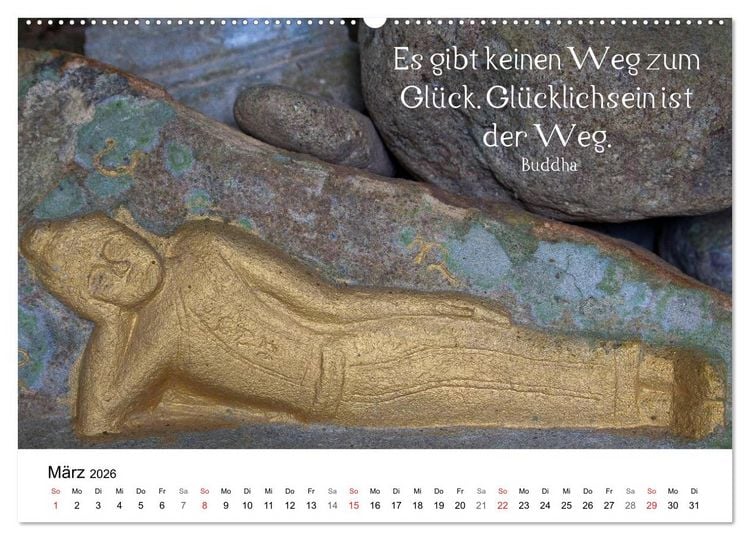 Produktbild: Reisefreu(n)de: Leben in Harmonie - buddhistische Zitate (hochwertiger Premium Wandkalender 2026 DIN A2 quer), Kunstdruck in Hochglanz