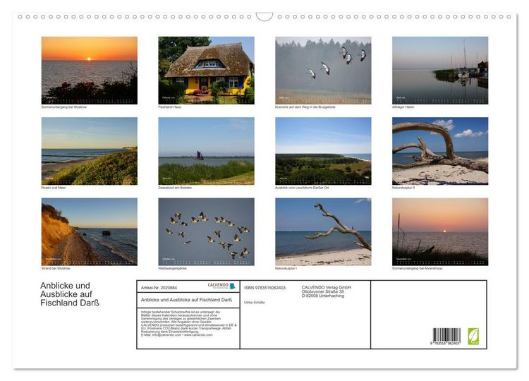 Produktbild: Anblicke und Ausblicke auf Fischland Dar&szlig; (Wandkalender 2026 DIN A2 quer), CALVENDO Monatskalender