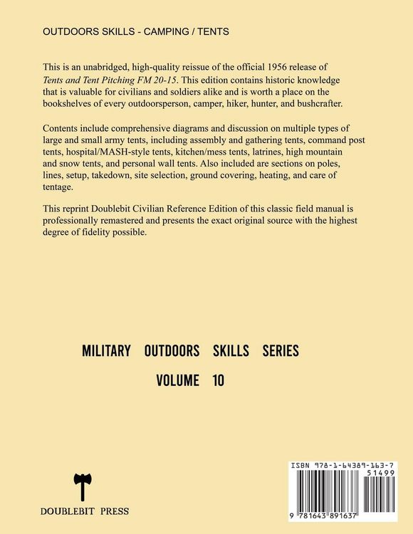 Produktbild: Tents and Tent Pitching - FM 20-15 US Army Field Manual (1956 Civilian Reference Edition)