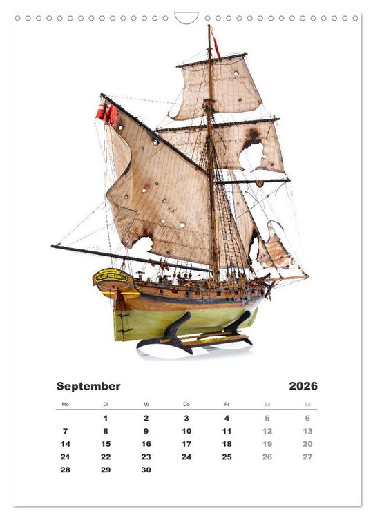 Produktbild: Historische Segelschiffe - Modellbau (Wandkalender 2026 DIN A3 hoch), CALVENDO Monatskalender