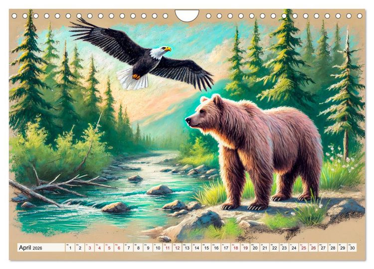 Produktbild: Ein Jahr mit den B&auml;ren - Ein majest&auml;tisches Leben in der Wildnis (Wandkalender 2026 DIN A4 quer), CALVENDO Monatskalender