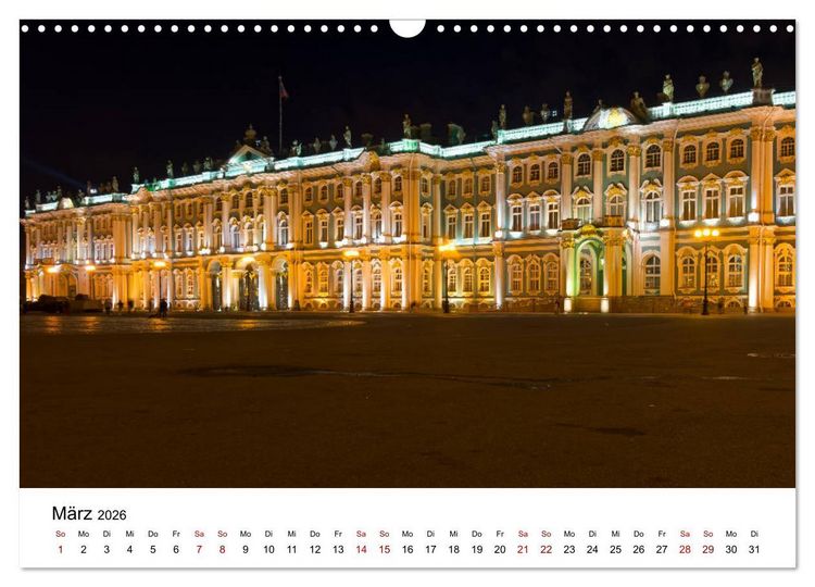 Produktbild: St. Petersburg bei Nacht (Wandkalender 2026 DIN A3 quer), CALVENDO Monatskalender