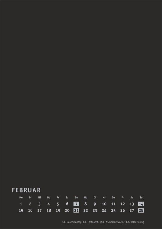 Produktbild: Premium-Bastelkalender schwarz A4 2027