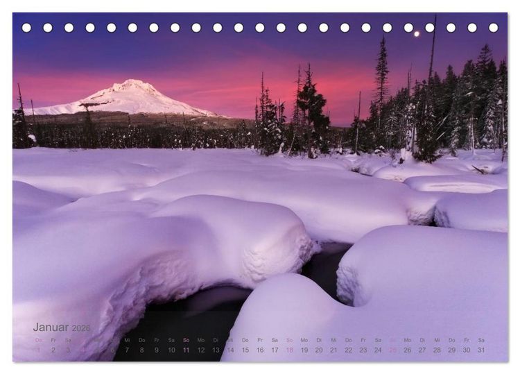 Produktbild: Land im Licht - Berge und K&uuml;sten in Oregon und Washington - von Jeremy Cram (Tischkalender 2026 DIN A5 quer), CALVENDO Monatskalender