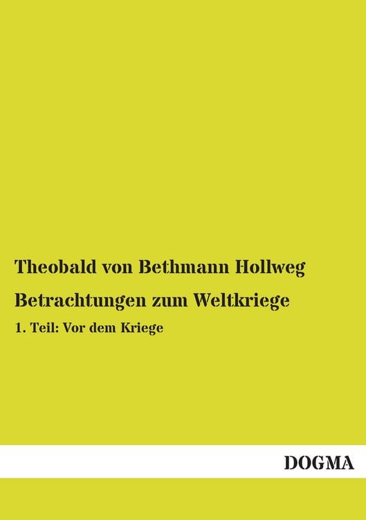 Produktbild: Betrachtungen zum Weltkriege