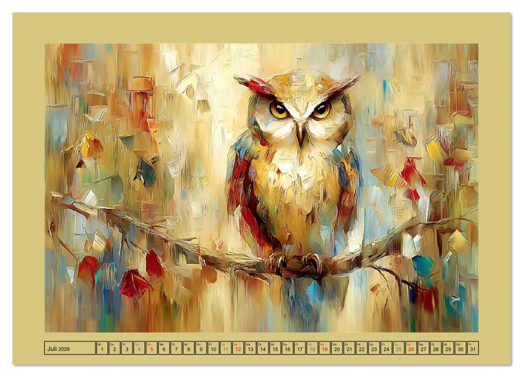 Produktbild: Majest&auml;ten der L&uuml;fte. Raubv&ouml;gel zwischen Himmel und Kunst (hochwertiger Premium Wandkalender 2026 DIN A2 quer), Kunstdruck in Hochglanz