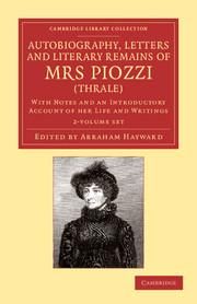 Produktbild: Autobiography, Letters and Literary Remains of Mrs Piozzi (Thrale) 2 Volume Set